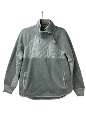 Abercrombie & Fitch Women's Medium Asymmetrical Snap-Up Fleece Pullover Jacket